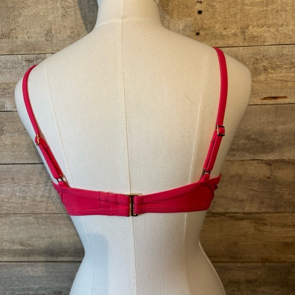 La Blanca women’s fuchsia coloured underwire cup ruched bikini top 32D‎ - Picture 5 of 11